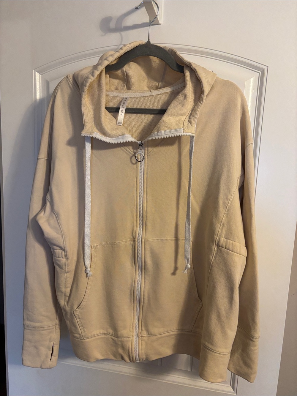 Fabletics Hooded Utility Jacket Beige Large